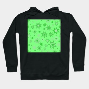 Green Stars on Green Repeat 5748 Hoodie